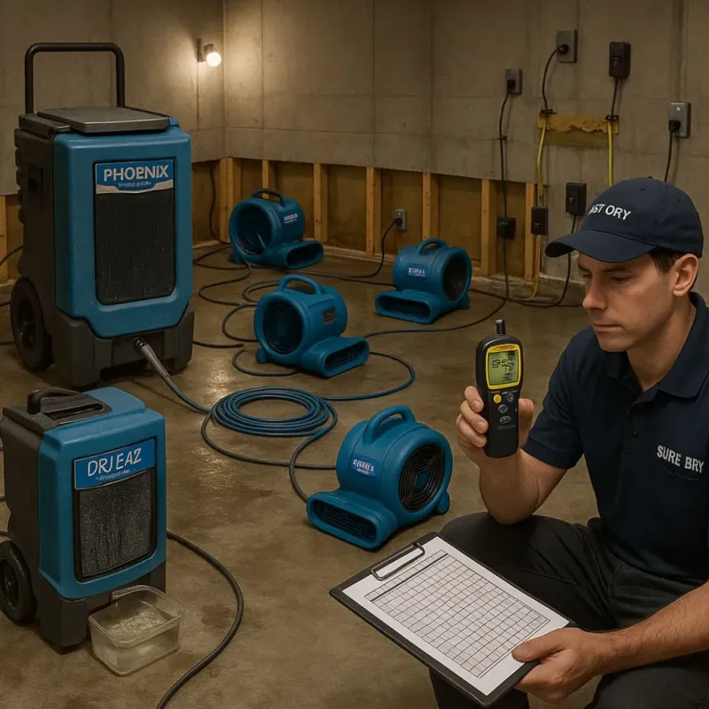 Structural Drying and Dehumidification process in Bandera County, TX